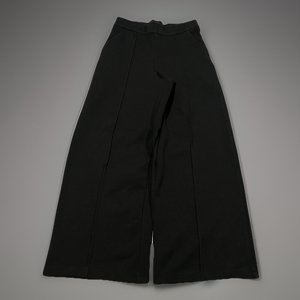 Lee Womens Black Smarter Fit High Waisted Comfort Waist Wide Leg Pants Sz 8 M
